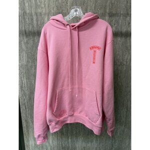 Chrome Heart U.S.A. Pink Hoodie With Kangaroo Pocket & Drawstring Hood